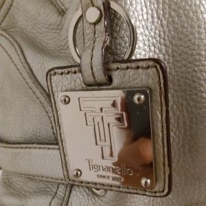 Tiginanello silver leather satchel type bag. $48